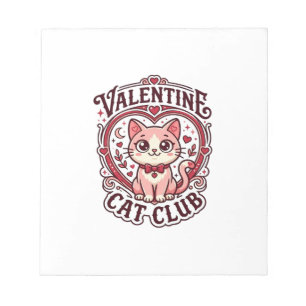 Valentine Cat Funny Cat Lover Design - Valentine C Notepad
