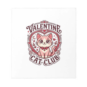 Valentine Cat Funny Cat Lover Design - Valentine C Notepad
