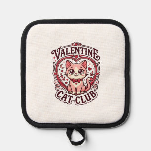Valentine Cat Funny Cat Lover Design - Valentine C Pot Holder