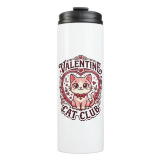 Valentine Cat Funny Cat Lover Design - Valentine C Thermal Tumbler