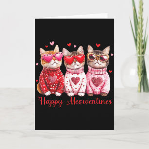 Valentine Cat Happy Meowentines Heart Valentines C Card