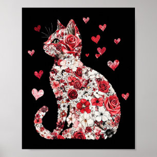 Valentine Cat Heart - Happy Meowentine's  Poster