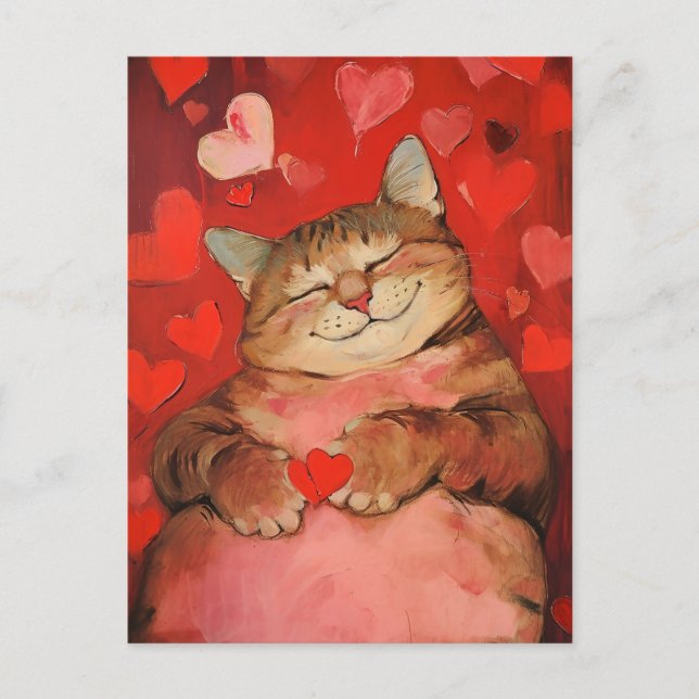 Valentine Cat Postcard (Front)