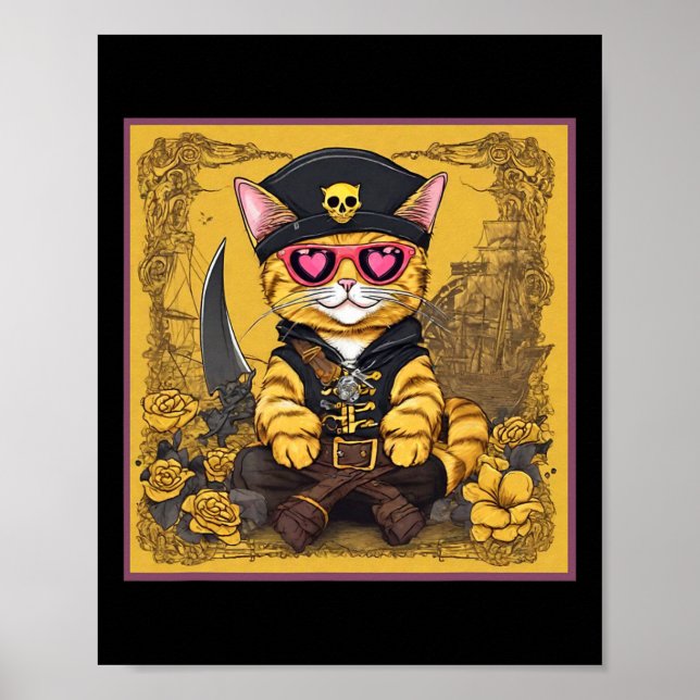 Valentine Cat Shirt Tab  Poster (Front)