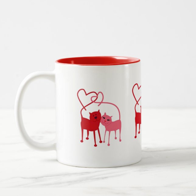 Valentine Cats - Beverage Mug (Left)