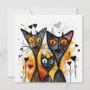 Valentine Cats Holiday Card
