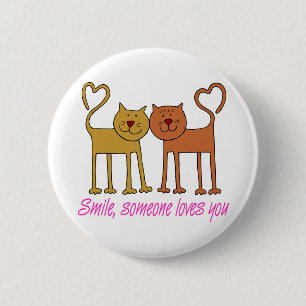 Valentine Cats In Love Button