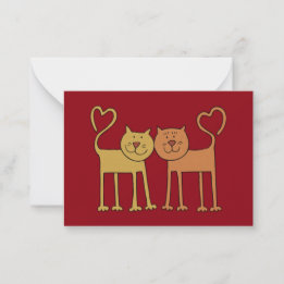 Valentine Cats in Love Grain Textured Kids Cards