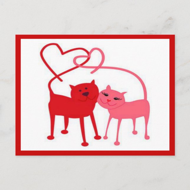 Valentine Cats Postcard (Front)