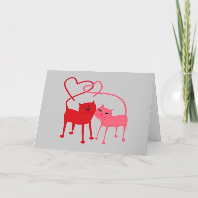Valentine Cats - Valentines Greeting Card (Front)