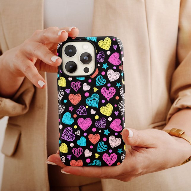 Valentine Chalk Hearts | iPhone 14 Case-Mate Case-Mate iPhone Case (Creator Uploaded)