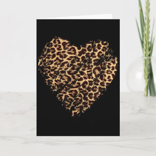Valentine Cheetah Heart Shirt Card