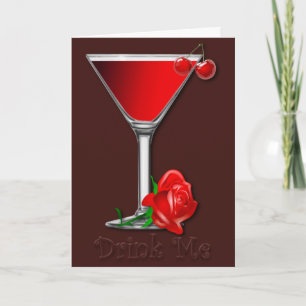 Valentine Cherry Martini Card