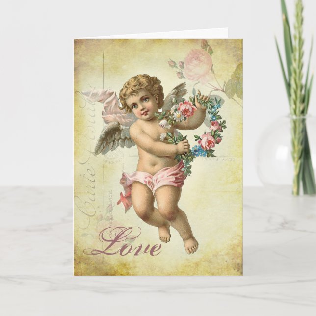 Valentine Cherub Holiday Card (Front)