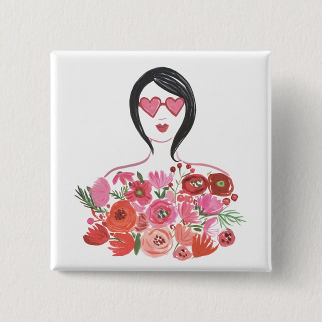 Valentine Chic I 15 Cm Square Badge (Front)