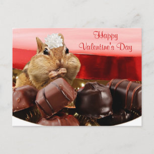 Valentine Chipmunk Holiday Postcard