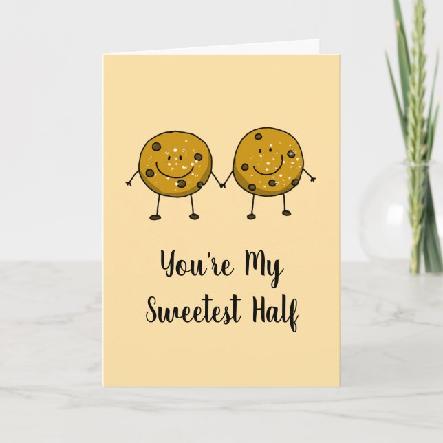 Valentine Chocolate Chip Cookie Pair Card (Front)