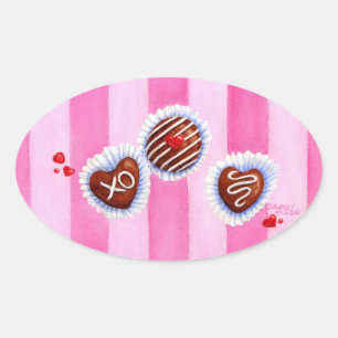 Valentine Chocolate Hearts Stickers
