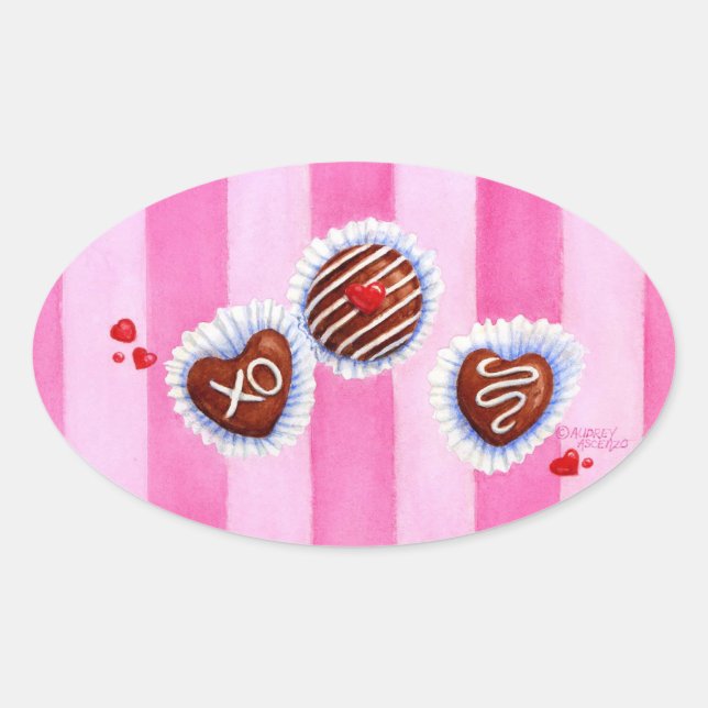 Valentine Chocolate Hearts Stickers (Front)