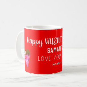 Valentine Chocolate Strawberry Heart Box Coffee Mug