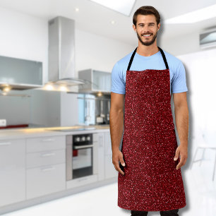 Valentine Classic Trendy Red Glitter Apron