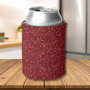 Valentine Classic Trendy Red Glitter Can Cooler