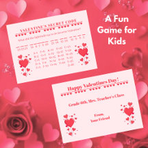 Valentine Classroom Game-Secret Code