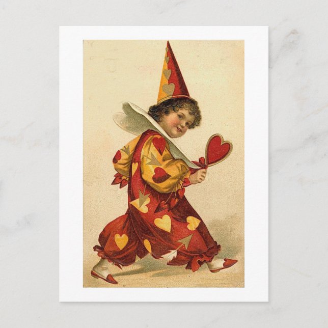 Valentine Clown (2) Holiday Postcard (Front)