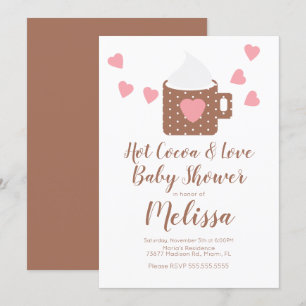 Valentine Cocoa Campfire Mug Girl Baby Shower Invitation
