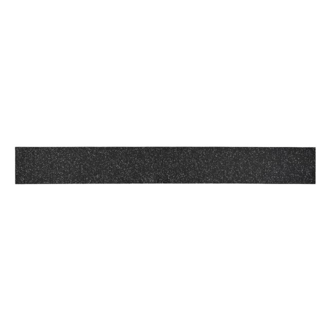 Valentine Collection Plain Black Glitter Grosgrain Ribbon (Front)