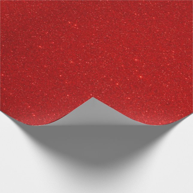 Valentine Collection Plain Red Glitter Wrapping Paper (Corner)