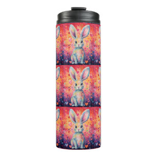 Valentine Colorburst Cottontail bunny pink and pur Thermal Tumbler