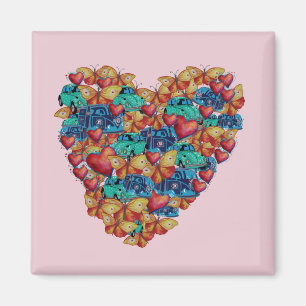 Valentine Colorful Heart Art Magnet
