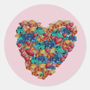 Valentine Colorful Heart Art Sticker