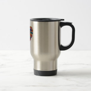 Valentine Colorful Heart Art Travel/Commuter Mug
