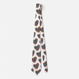 Valentine Colourful Heart Art Tie
