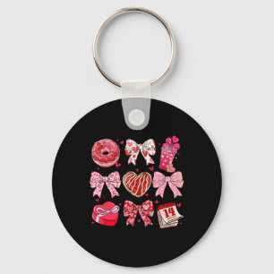 Valentine Coquette Bow Candy Donut Chocolate Girl Key Ring