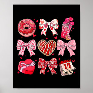Valentine Coquette Bow Candy Donut Chocolate Girl Poster
