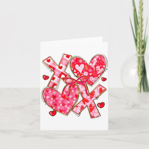 Valentine Coquette Bow Xoxo Hearts Lover Girl Wome Card