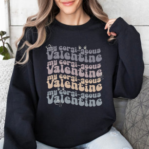 Valentine Corgi Mum Retro Customisable Sweatshirt