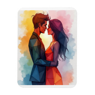Valentine Couple Abstract  Magnet