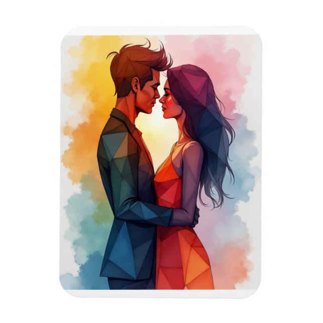 Valentine Couple Abstract  Magnet (Vertical)