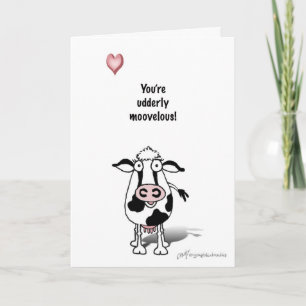 Valentine cow holiday card