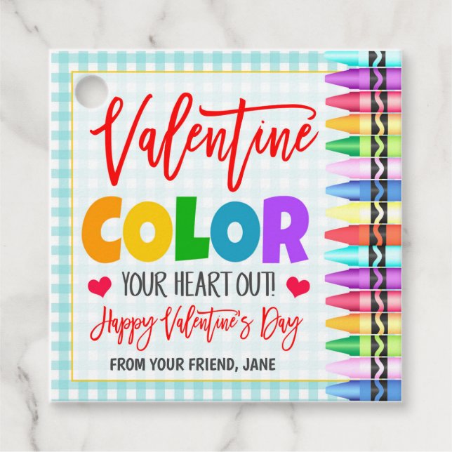 Valentine Crayon Gift Tag (Front)