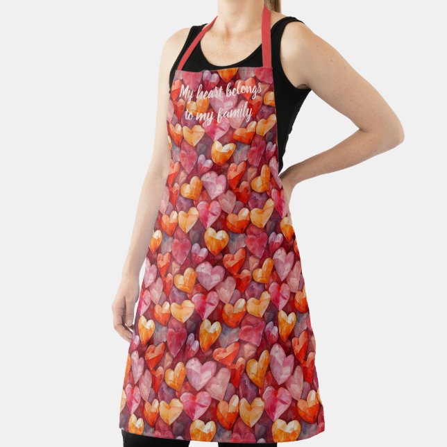 Valentine Crystal Hearts Of Love Apron (Insitu)