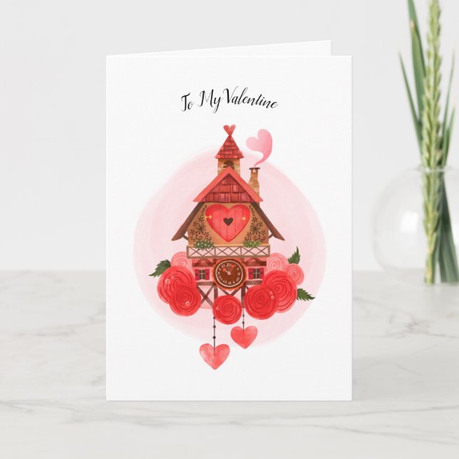 Valentine Cuckoo Clock Card (Front)