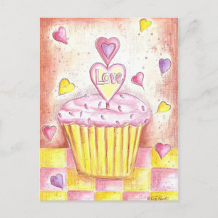 Valentine Cupcake Holiday Postcard