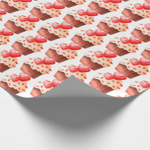 Valentine cupcake with hearts