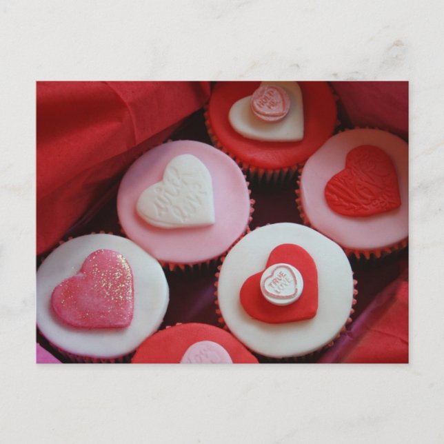 Valentine Cupcakes Holiday Postcard (Front)