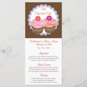 Valentine Cupcakes Menu